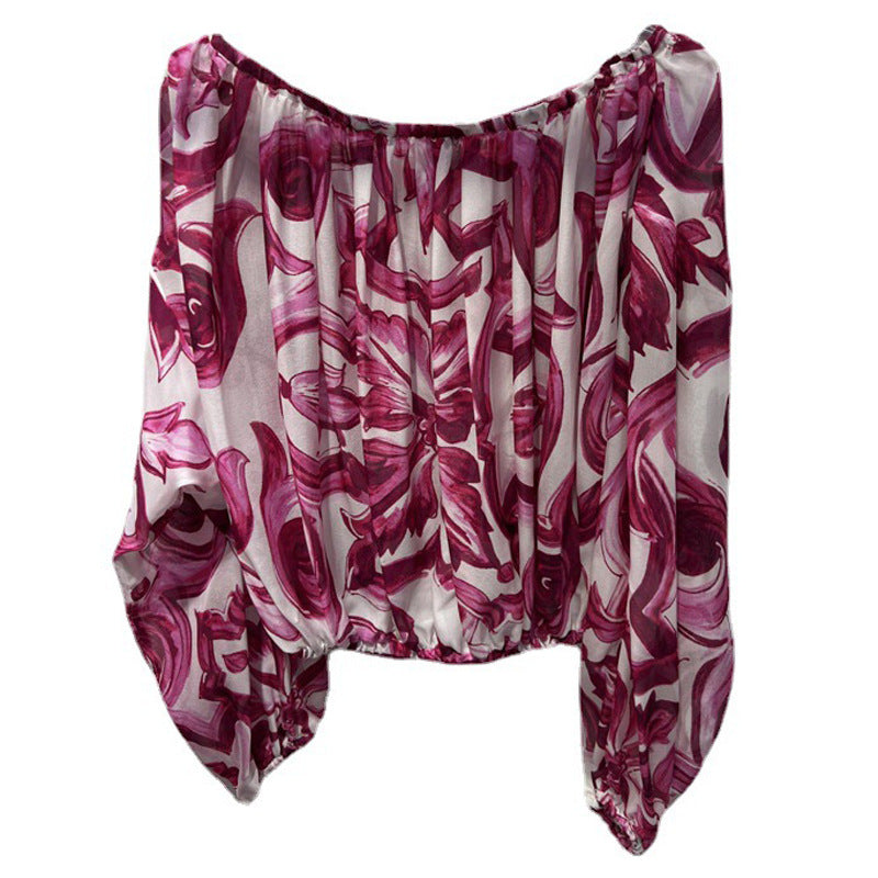 HIGH QUALITY Luxury Fashion Women Off-Shoulder Silk blouse and Cotton Maxi Skirt Summer Set For Female 2023