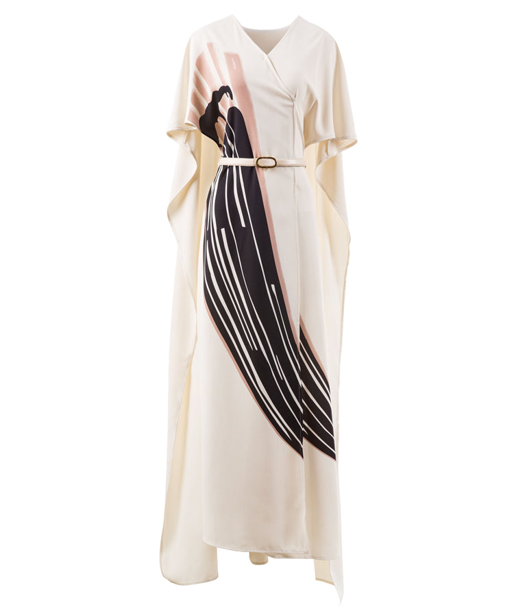 Long Dress Designer High Quality Summer New Women Fashion Casual Vintage Elegant Celebrity Party Gorgeous Cloak Sleeves Dresses