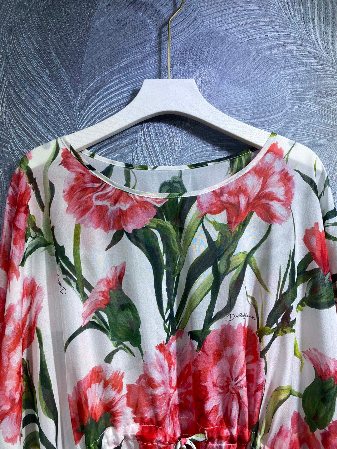 High Quality Luxury Designer Inspired Women's Floral Tunic Tops And Short Kaftan Silk Dress
