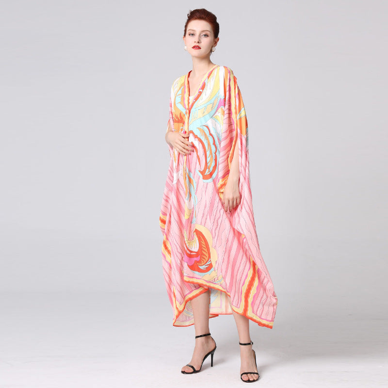 Bohemian stylish Women Cover-Up Kaftan Dress In Oversize