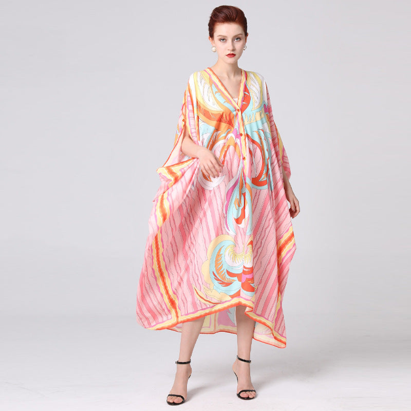 Bohemian stylish Women Cover-Up Kaftan Dress In Oversize
